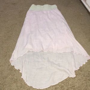 A light pink skirt with adjustable waist